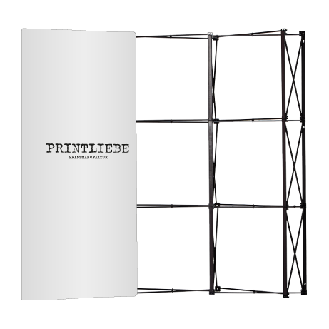 Pop-Up Faltwand | 3 x 3 Felder gebogen | einseitig bedruckt